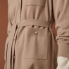 Veste boutonnée en cachemire col polo - Clemence 7404 sable - 13 Beige moyen