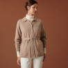 Veste boutonnée en cachemire col polo - Clemence 7404 sable - 13 Beige moyen