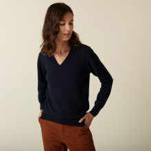 Pull col V en cachemire - Abel 7440 marine - 05 Bleu marine