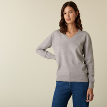 Pull col V en cachemire - Abel 7412 gris clair - 11 Gris clair