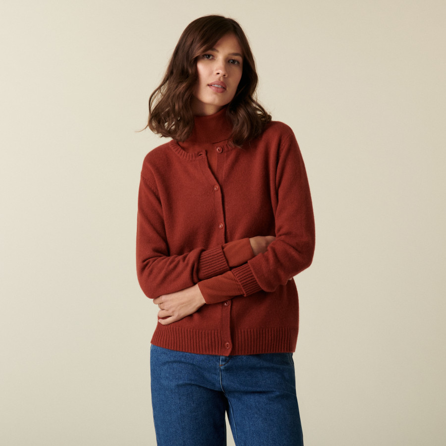 Cardigan en cachemire col rond boutonné - Adelys