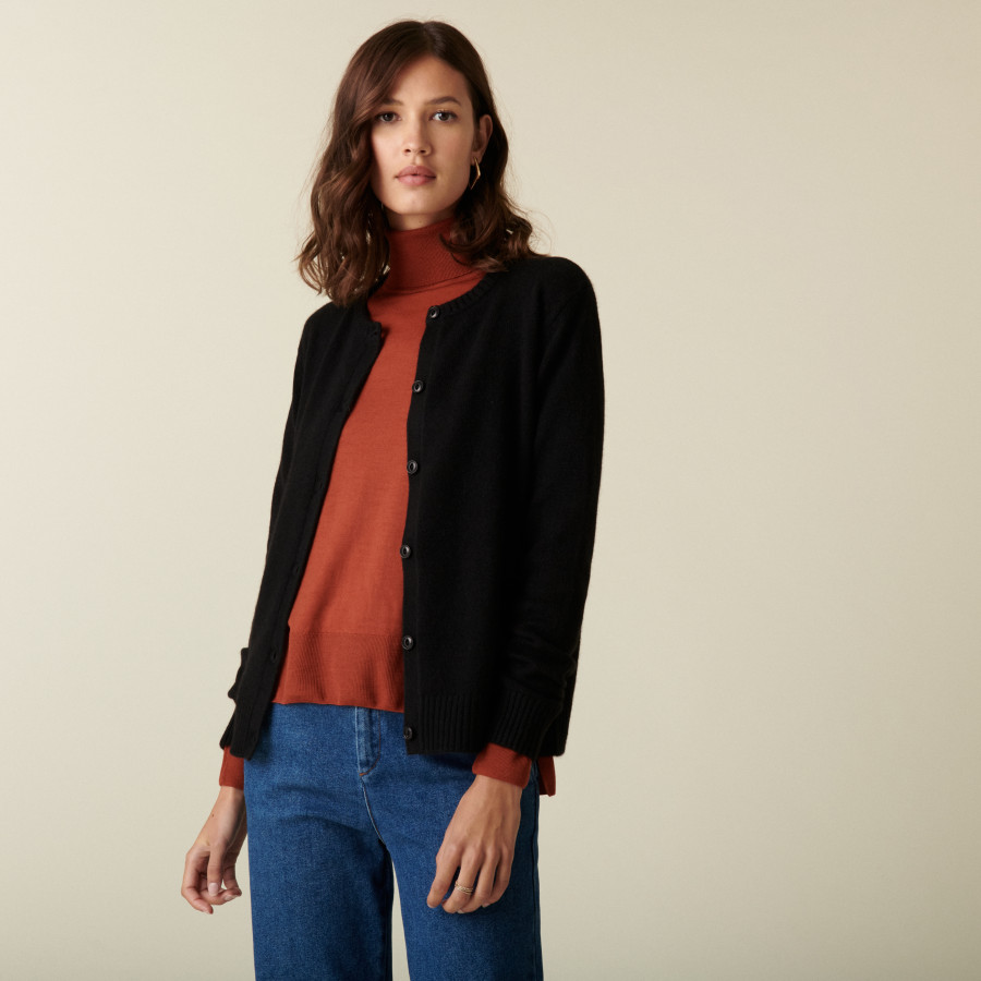 Cardigan en cachemire col rond boutonné - Adelys
