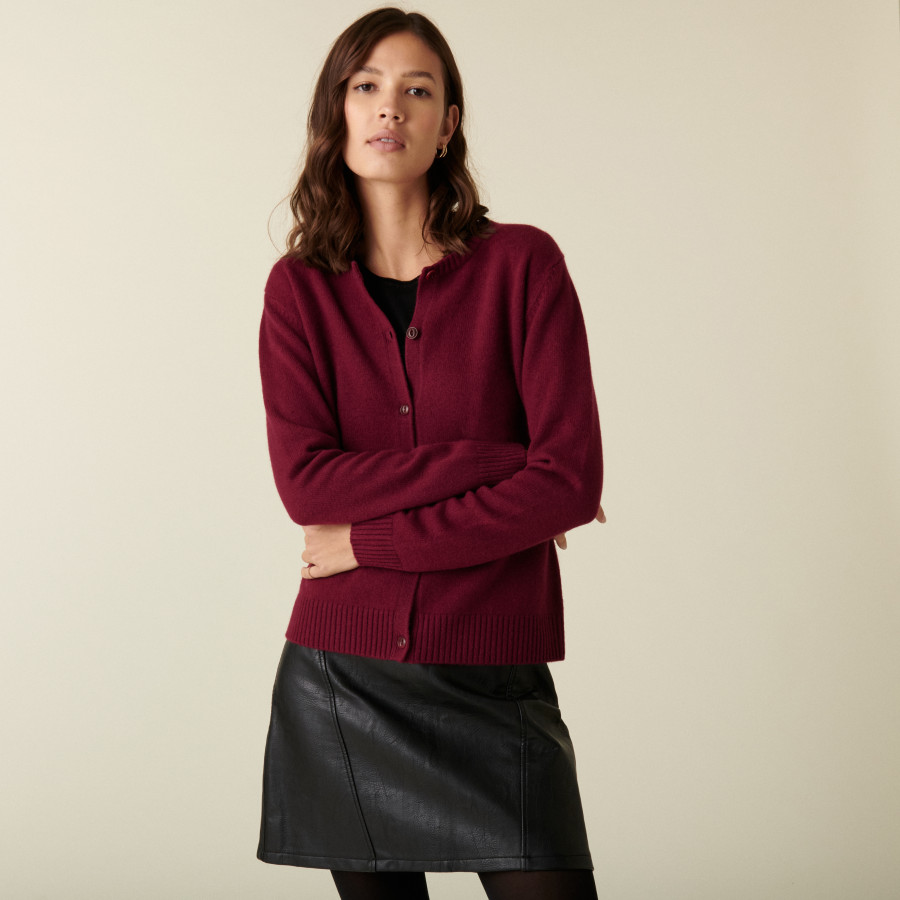 Cardigan en cachemire col rond boutonné - Adelys