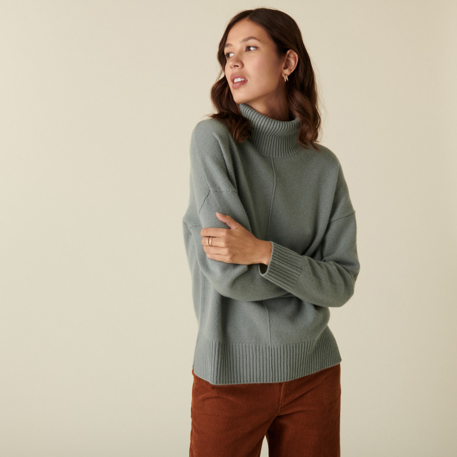Turtleneck sweater with cashmere slits - Adena