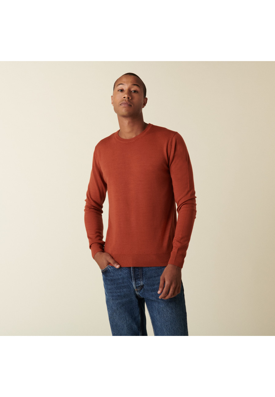 Suéter de gola redonda com logotipo de lã merino - Bardem