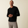 Pull col rond avec logo en laine mérinos - Eddie 7410 noir - 01 Noir