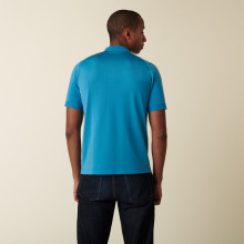 Polo en Fil Lumière bicolore - Daly 2183 piscine - 06 Bleu moyen