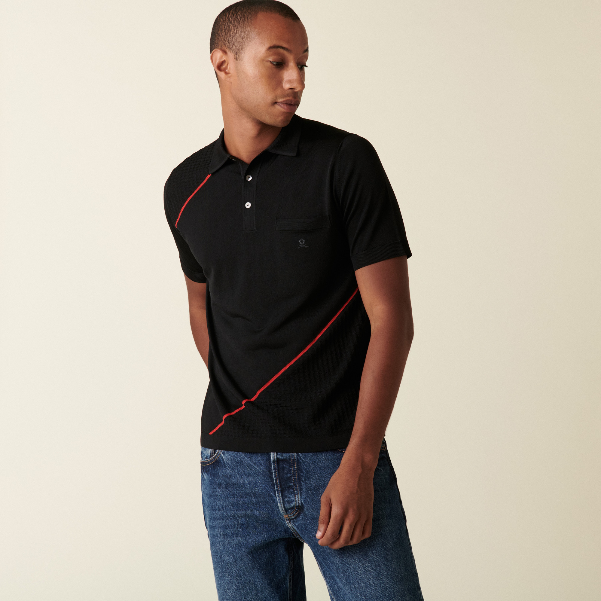 Polo en Fil Lumière bicolore - Daly 0307 noir - 01 Noir