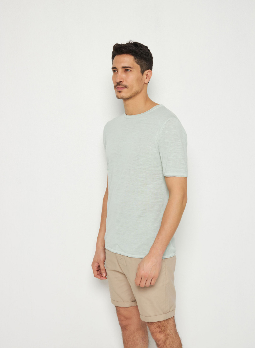 T-shirt col rond en lin flammé - Renaud