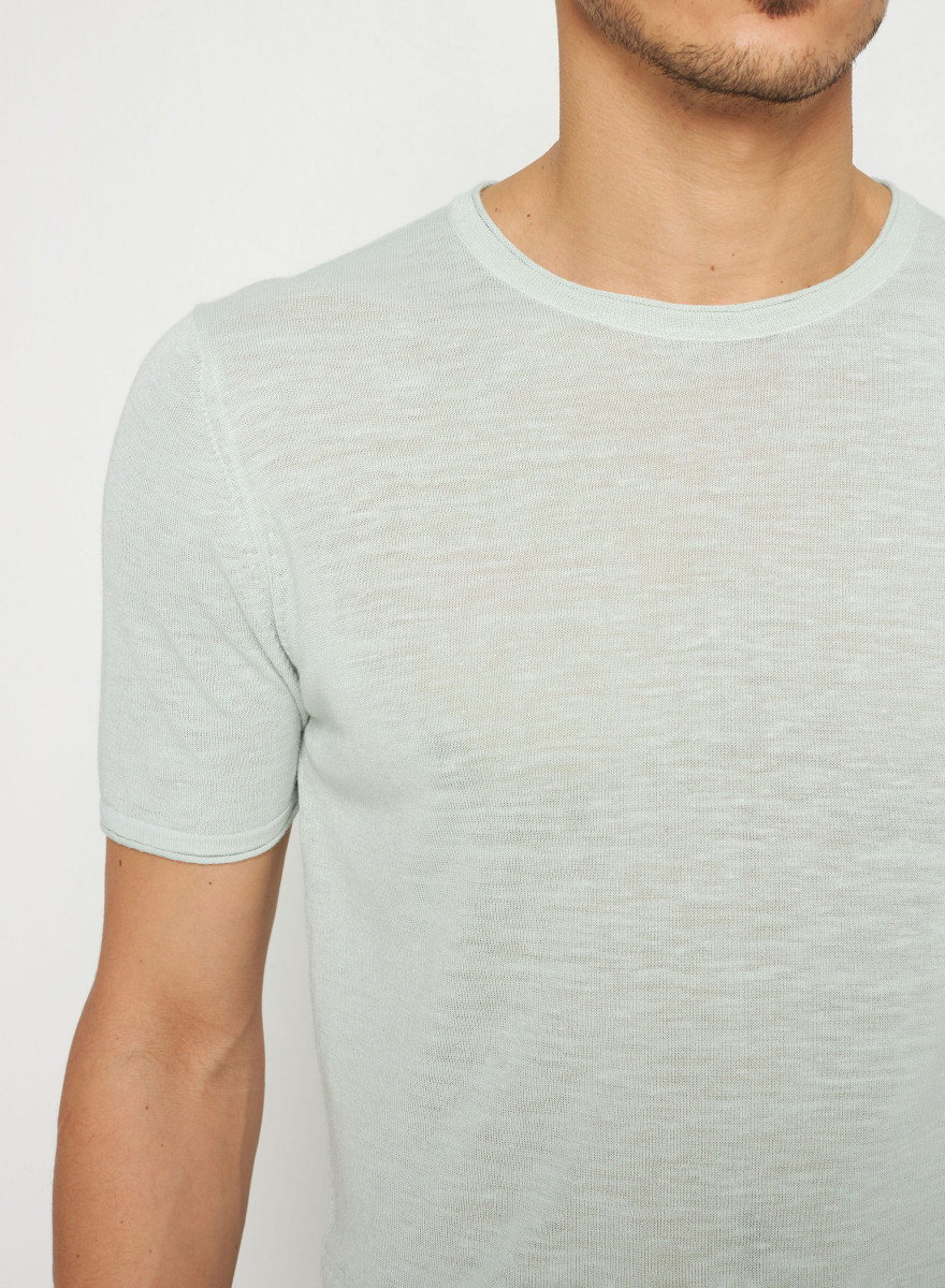 T-shirt col rond en lin flammé - Renaud