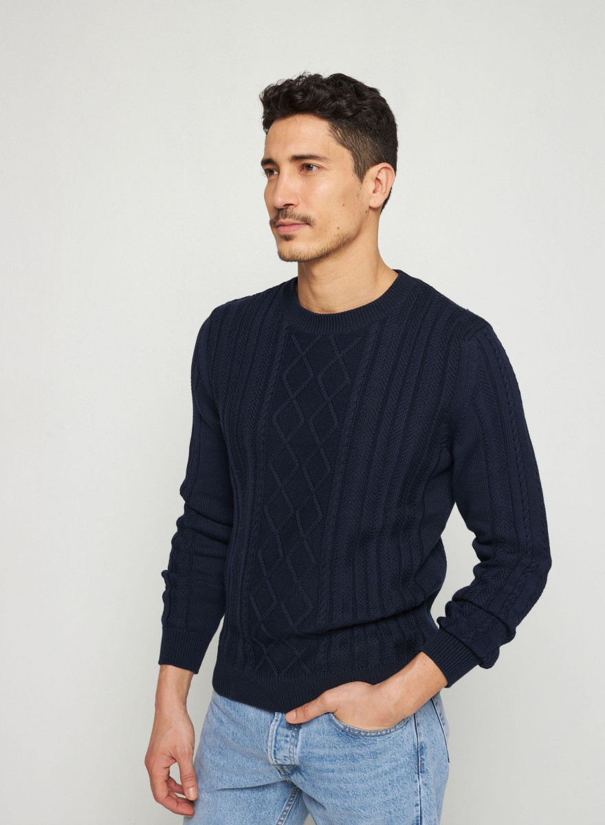 Pull torsadé en coton - Ridwane