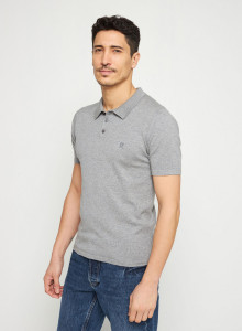 Polo en coton bio avec logo - Richie 7611 volute - 09 Gris moyen