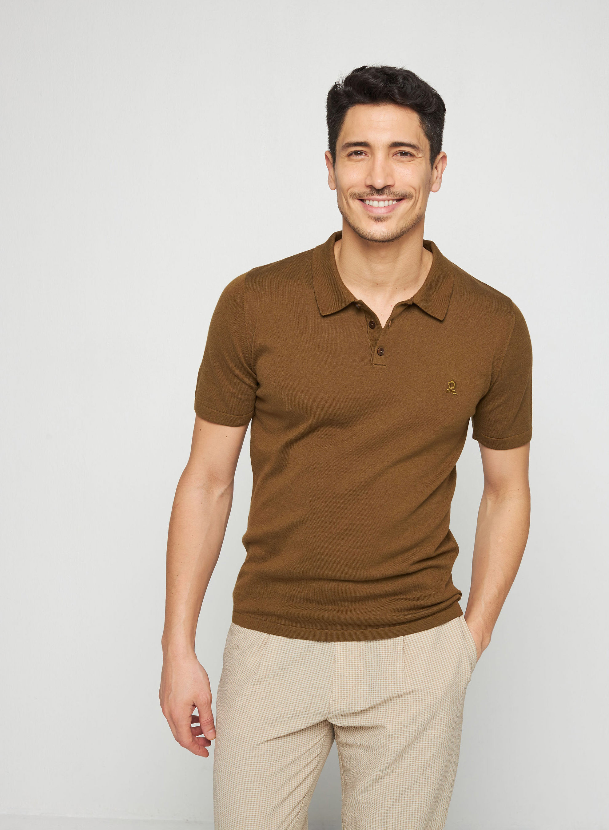 Polo en coton bio avec logo - Richie 7650 kaki - 83 Kaki