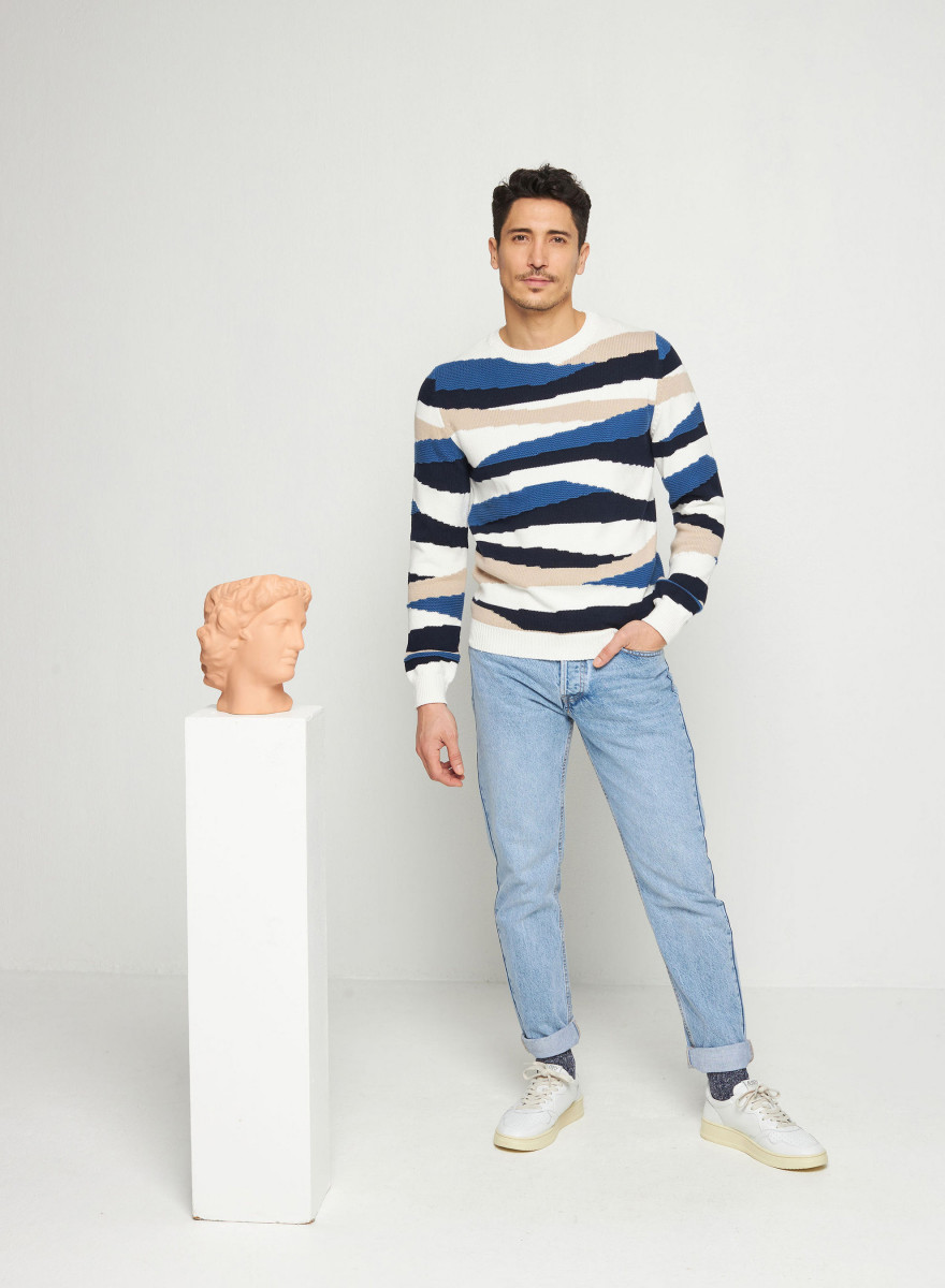 Pull à bandes colorées en coton - Recife