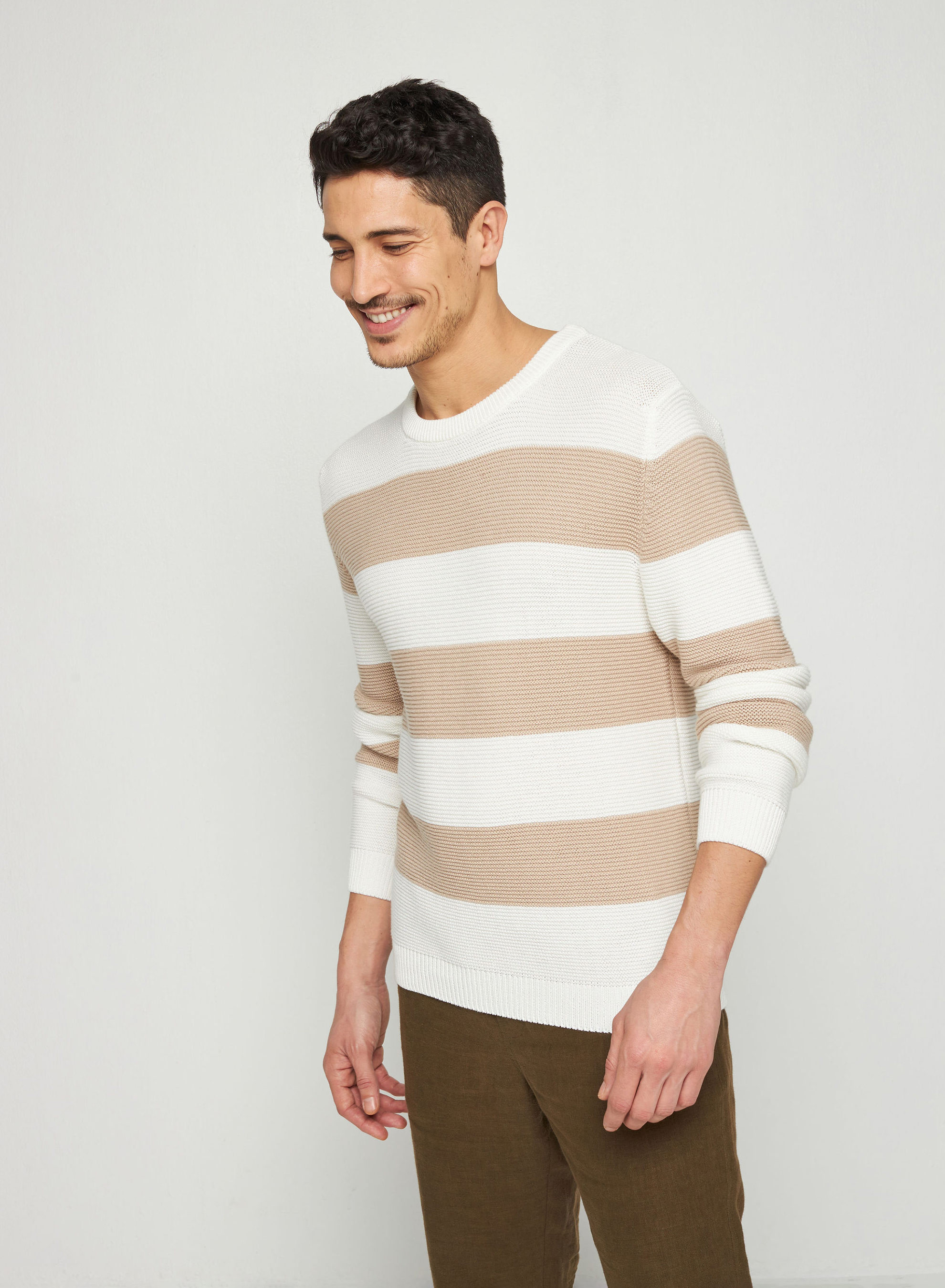 Organic cotton big stripes sweater - Rivage