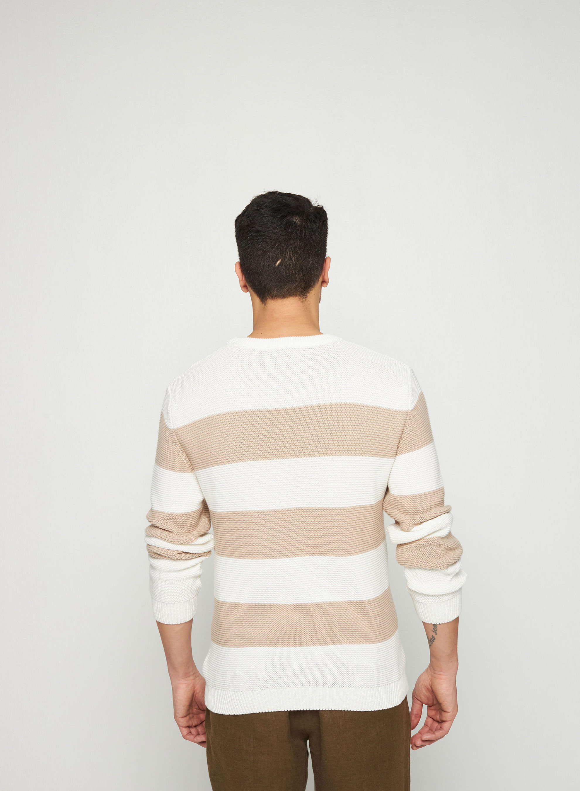 Pull grosses rayures en coton - Rivage