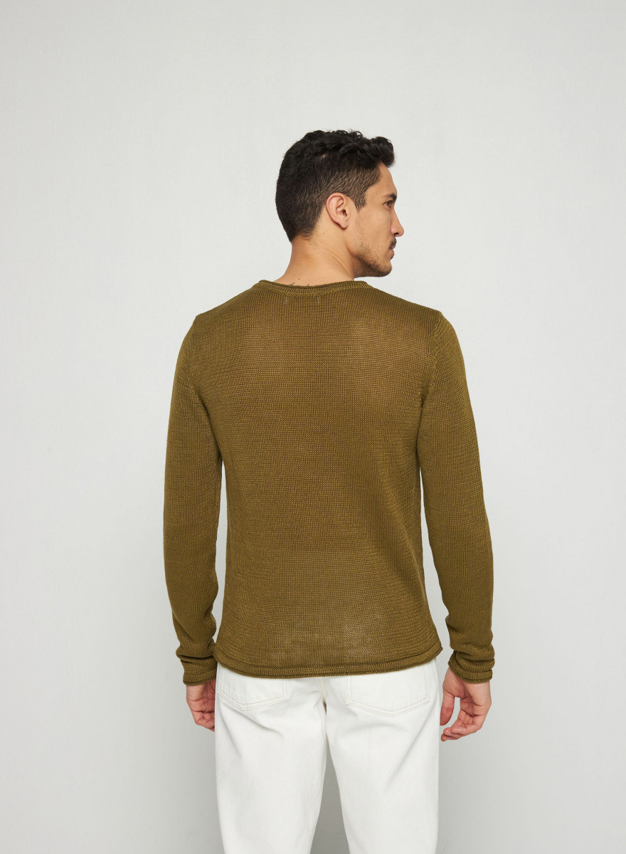 Suéter de linho com gola redonda - Rudy