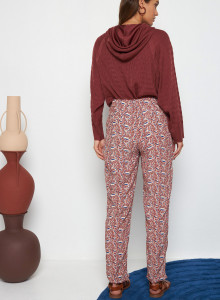 Pantalon à motifs en chaine et trame viscose - Septime 7722 blush - 51 Bordeaux
