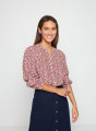 Chemisier manches longues à motifs en chaine et trame viscose - Seina 7722 blush - 51 Bordeaux