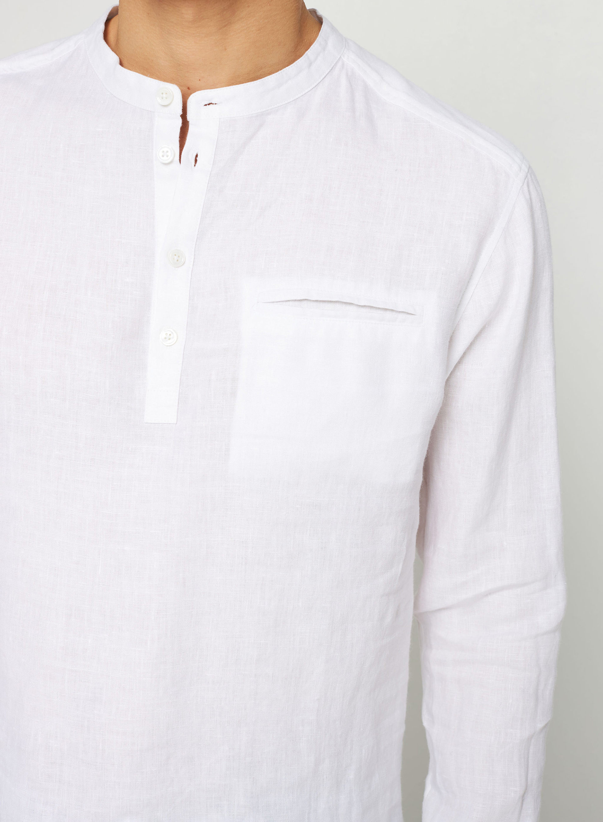 Chemise col tunisien en lin - Romeo