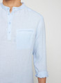 Linen shirt with tunisian collar - Romeo