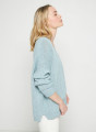 Pull ample coton et lin - Thalie  7644 lagon - 04 Bleu clair