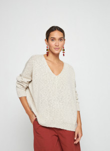 Pull ample coton et lin - Thalie  7601 ecru - 82 Ecru
