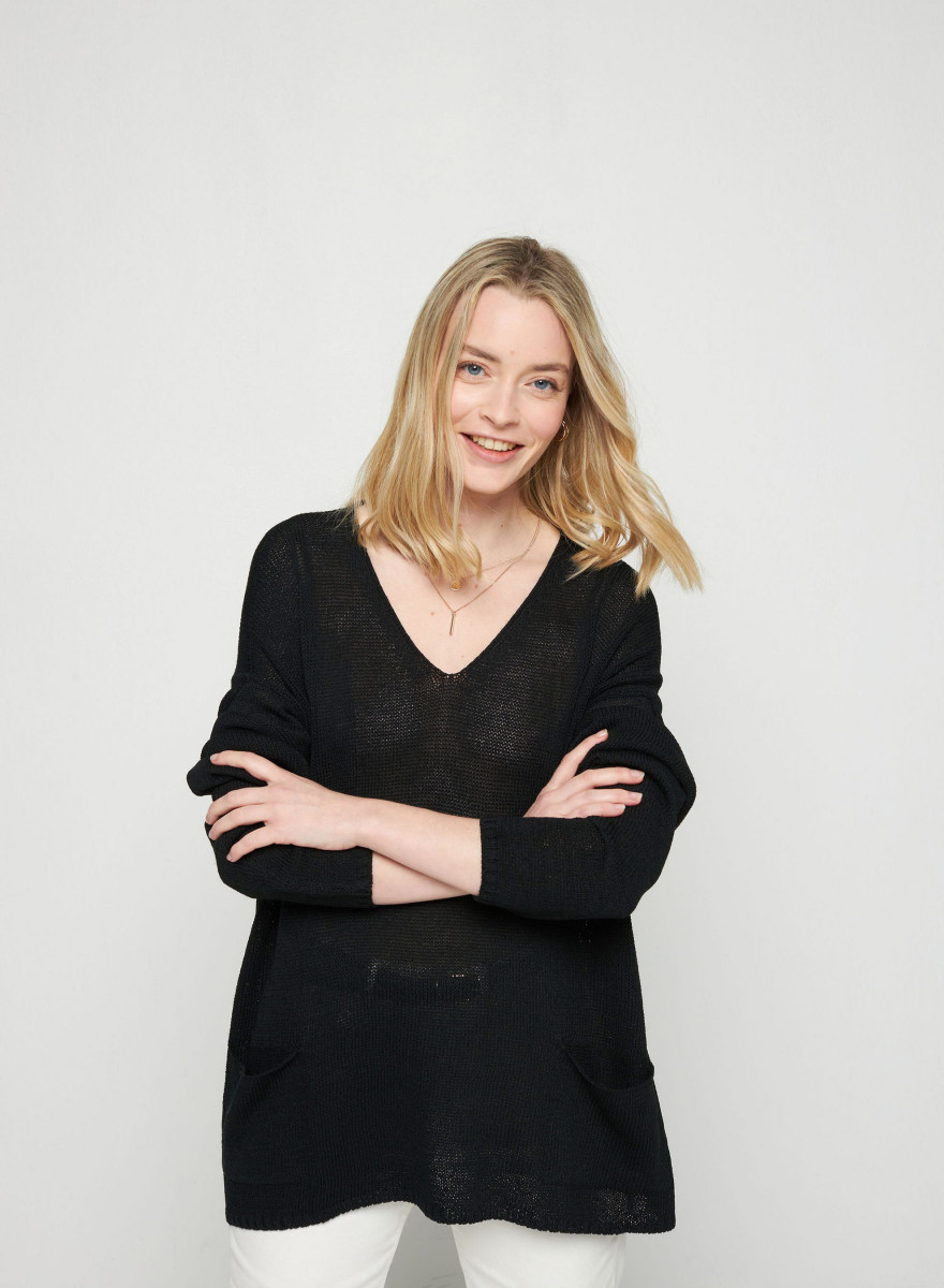 Pull oversize col V en corallo - Telma