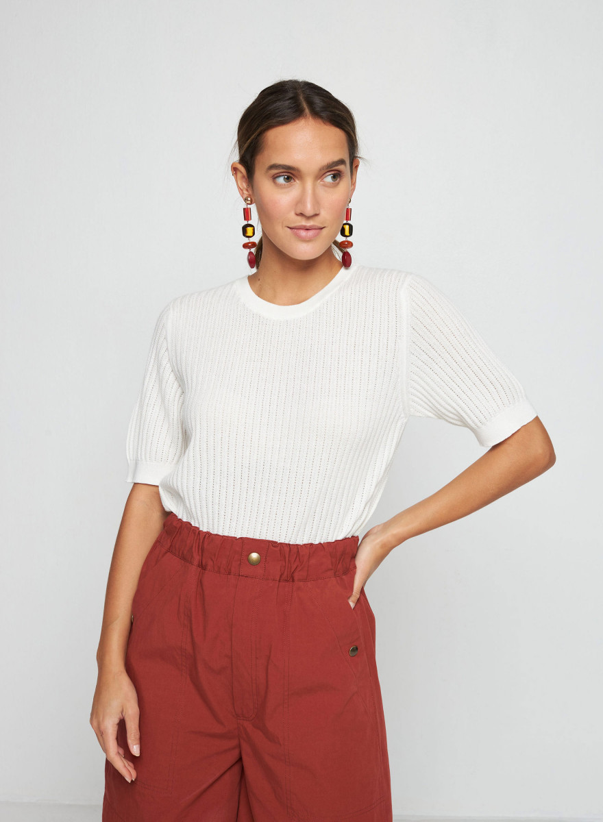 T-shirt col rond en coton - Sidonie