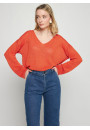 Oversized V-neck sweater in linen - Tiphaine
