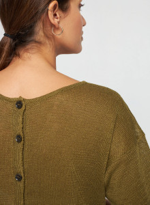 Linen Button Back T-Shirt - Tilla