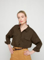 Chemise manches longues chaine en lin - Tonya 7650 kaki - 83 Kaki