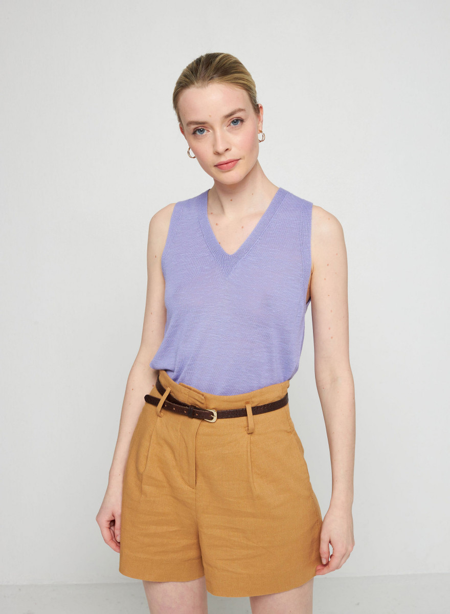 Slub linen tank top - Tahiti