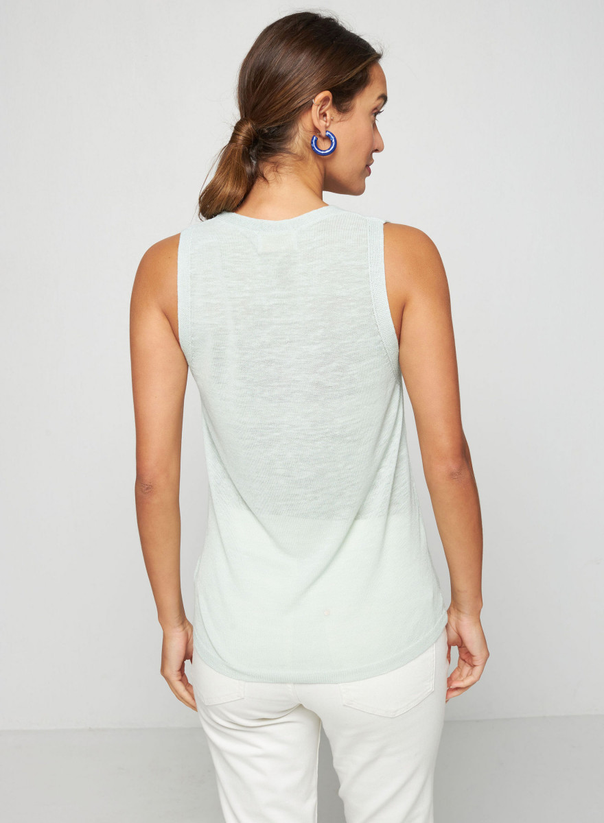Slub linen tank top - Tahiti