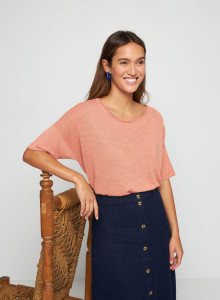 Lightweight slub linen jumper-TASLIM