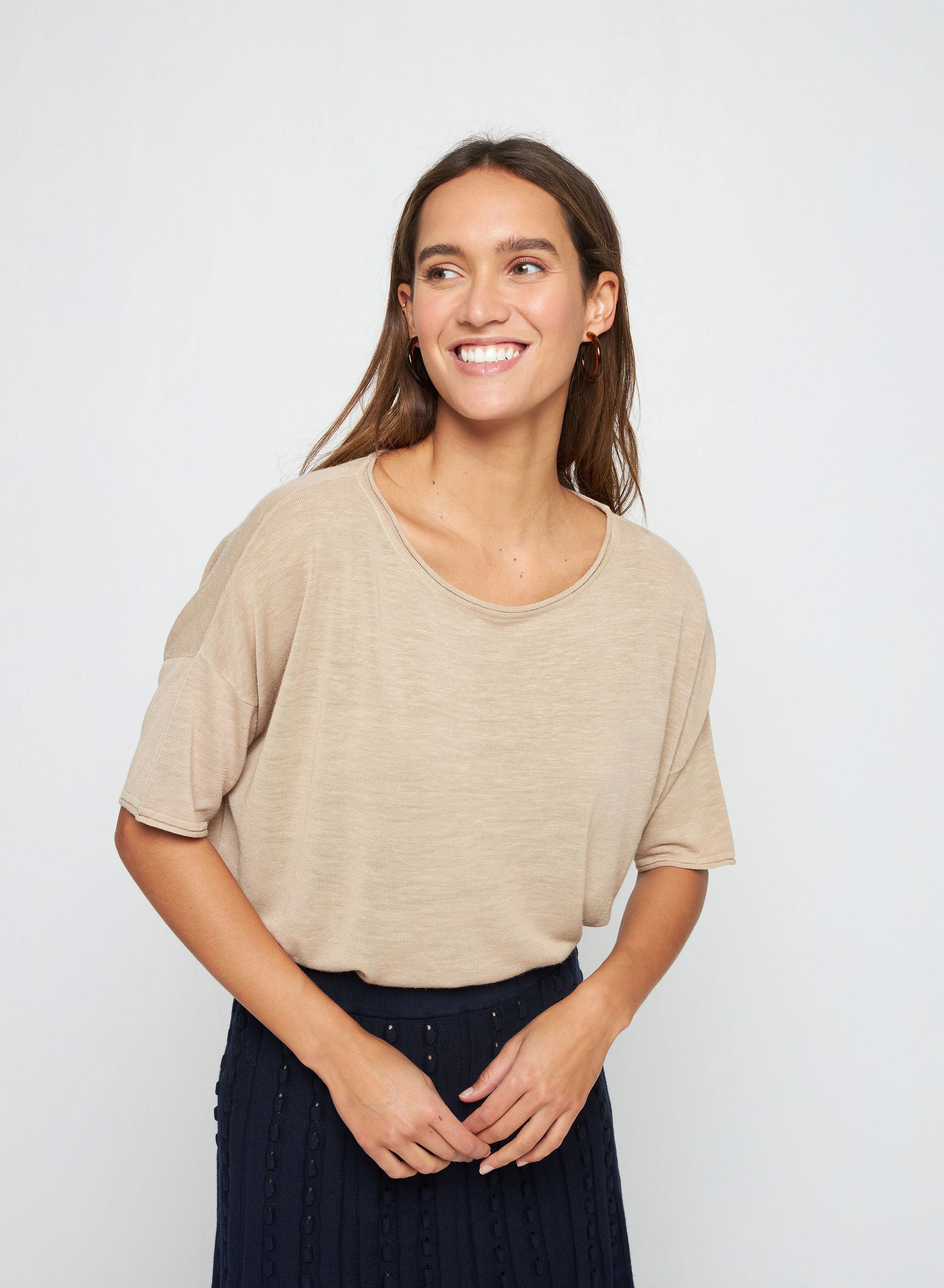 Lightweight slub linen jumper-TASLIM