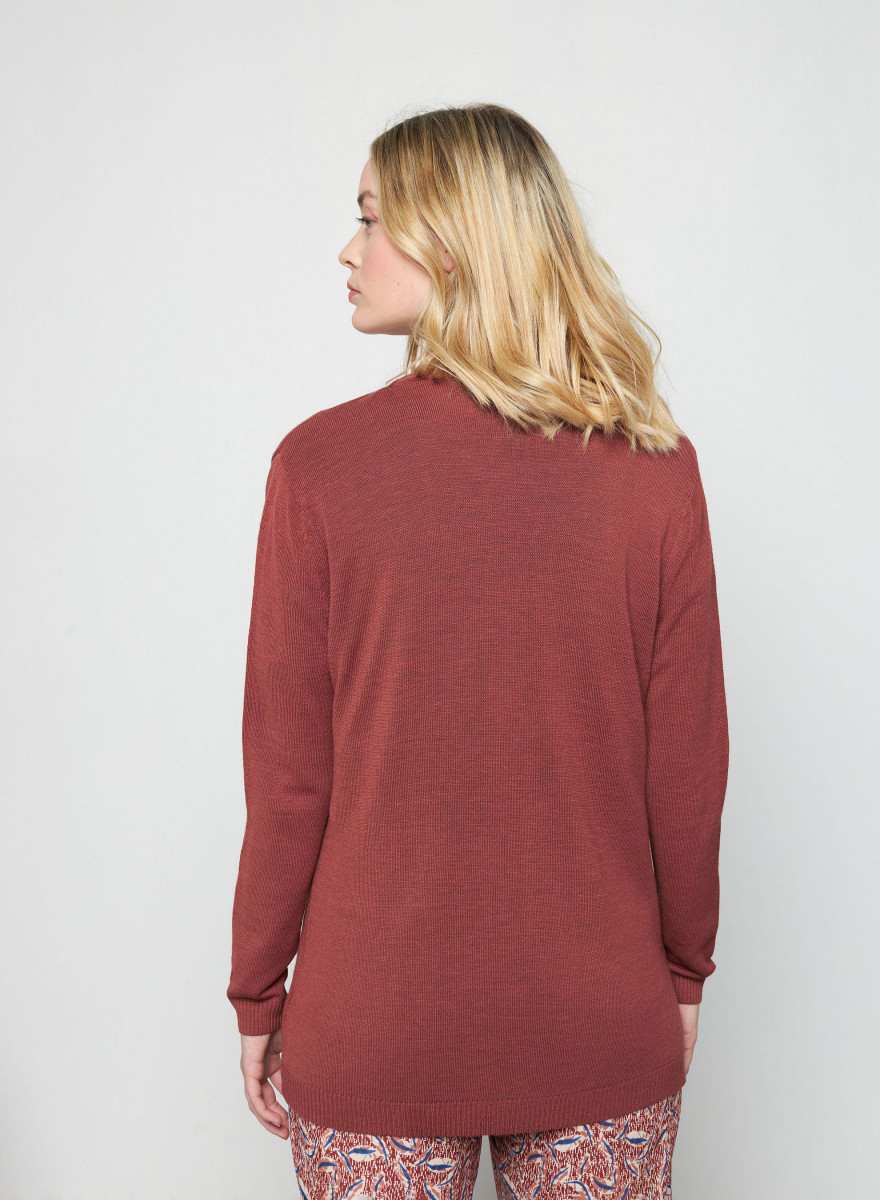 Gilet long avec poches en lin flammé - Tabata