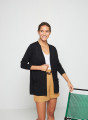 Gilet long avec poches en lin flammé - Tabata 7610 noir - 01 Noir