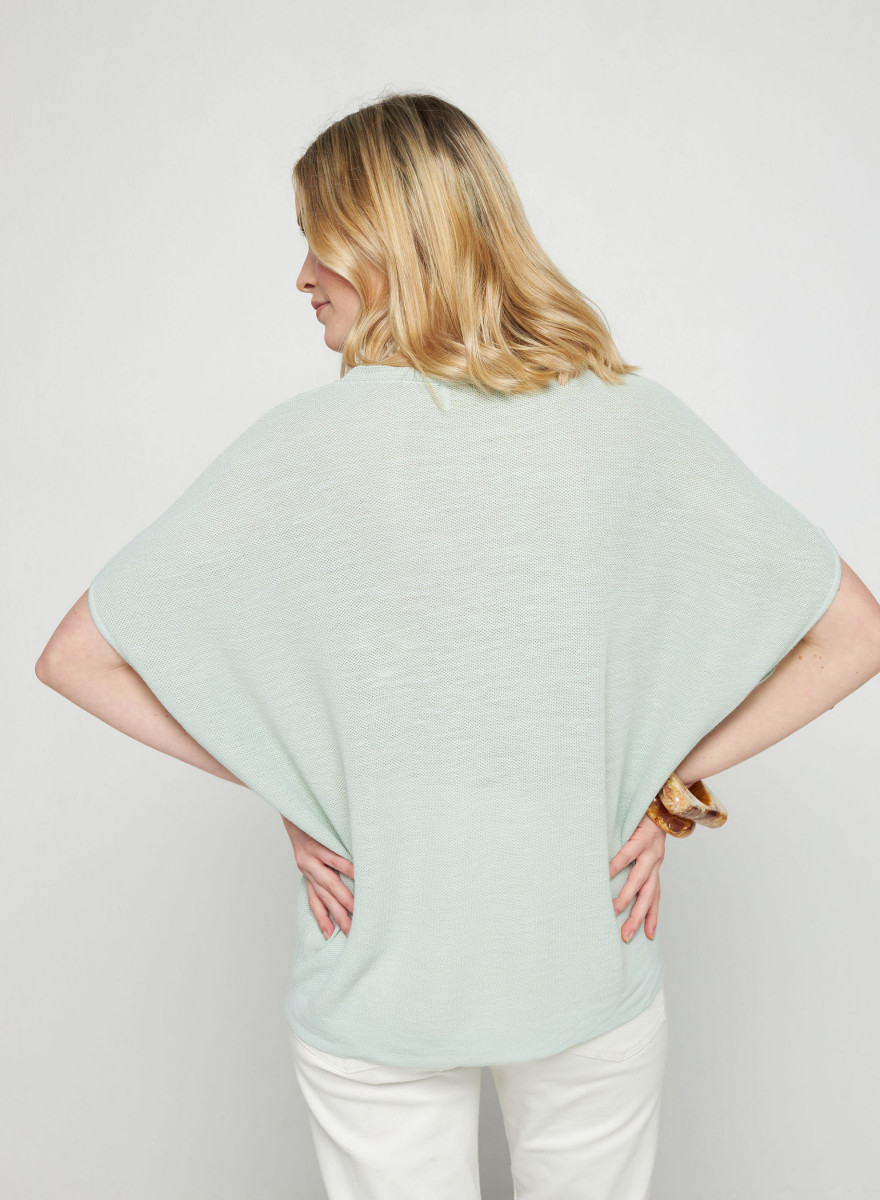 Flamed linen batwing T-shirt - Tarra