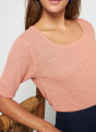 Flamed linen ribbed T-shirt - Tahissa