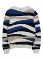 Pull à bandes colorées en coton bio - Recife 7770 - 05 Bleu marine