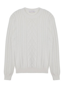 Pull torsadé en coton bio - Ridwane 7601 ecru - 82 Ecru