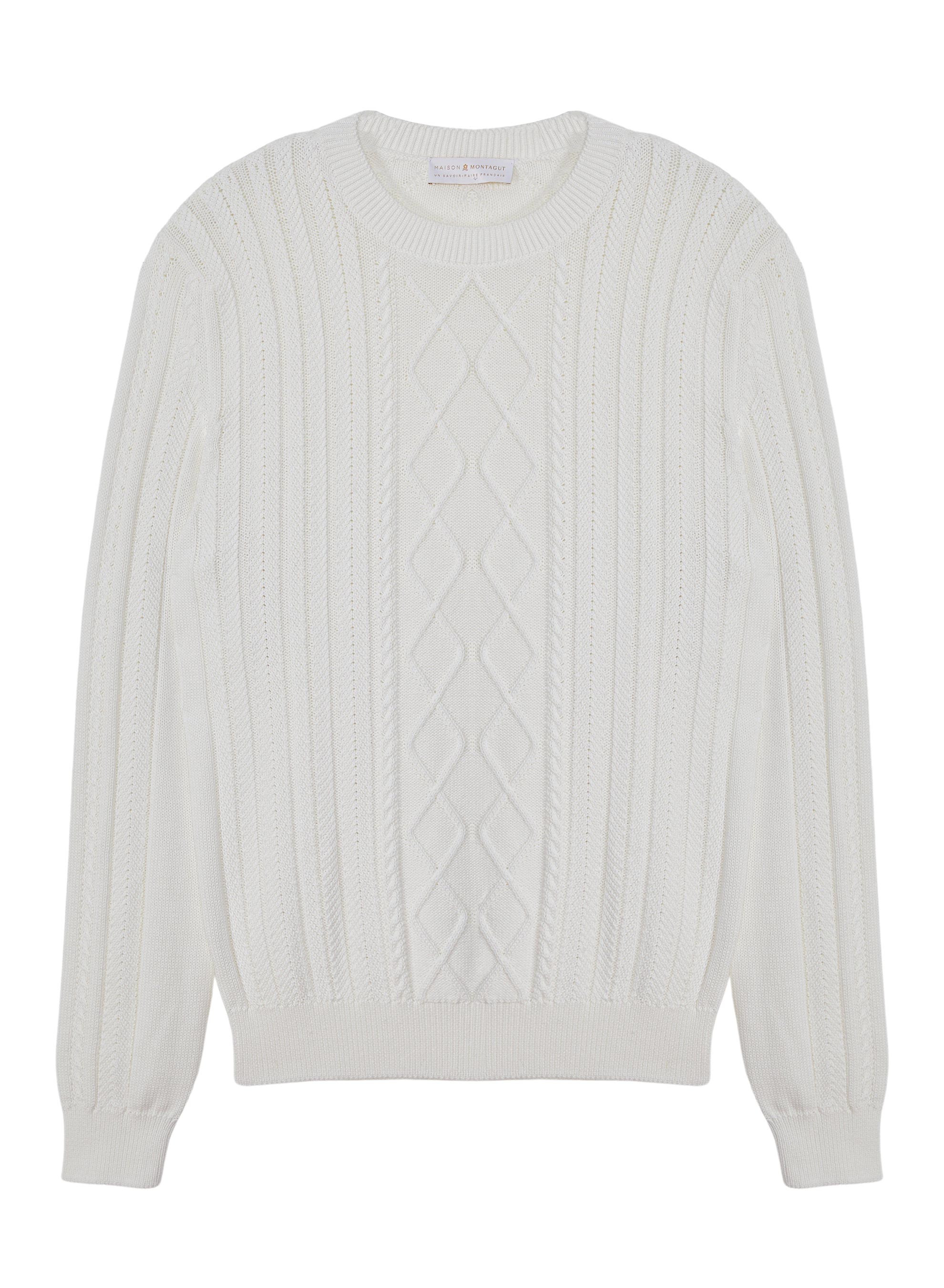 Pull torsadé en coton bio - Ridwane 7601 ecru - 82 Ecru