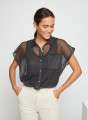 Short-sleeved blouse with iridescent effect - Stacy