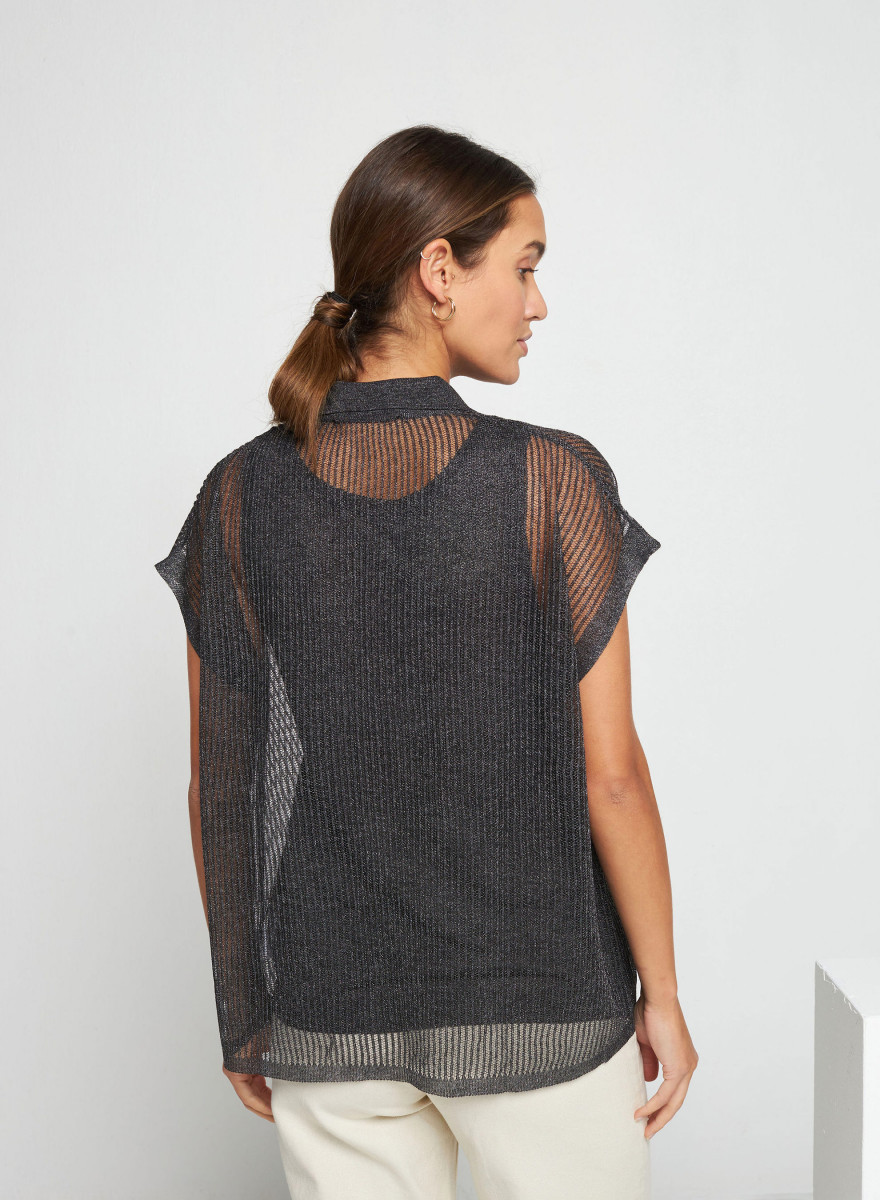 Chemisier manches courtes effet irrisé - Stacy