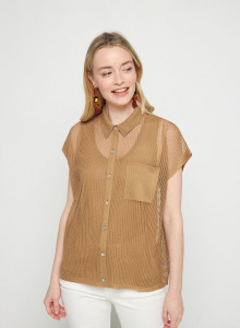 Short-sleeved blouse with iridescent effect - Stacy