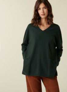 Pull col V en cachemire à fentes côtés - Accacia