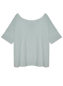 T-shirt boutonné dans le dos en lin flammé - Tally 7651 sauge - 23 Vert clair