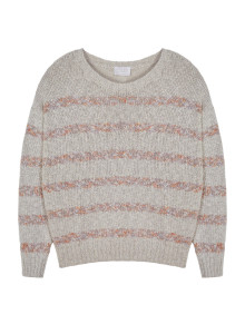 Pull rayé en coton et lin - Thildie 7717 ecru - 82 Ecru