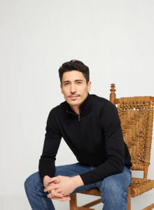 Trucker neck sweater with logo in merino wool - Ryan